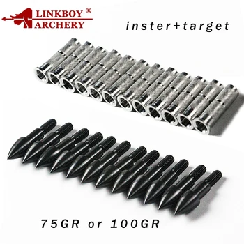 Linkboy Archery 12Pcs ID6.2mm Aluminium Arrow Insert Shaft 12Pcs Archery Target Point 75/100gr Arrowhead Accessories Hunting
Linkboy Archery 12Pcs ID6.2mm Aluminium Arrow Insert Shaft 12Pcs Archery Target Point 75/100gr Arrowhead Accessories Hunting
