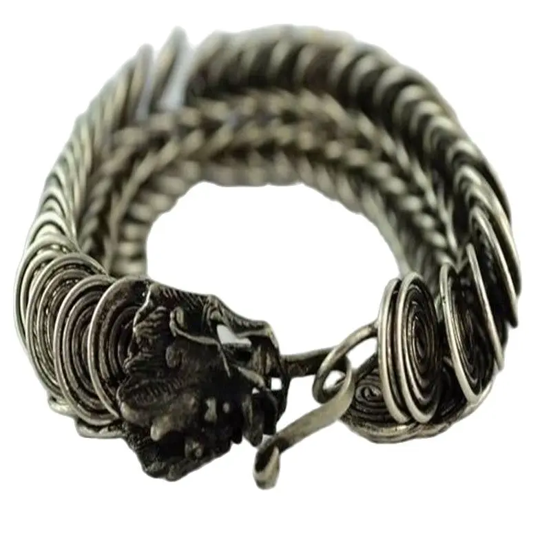 

Exquisite Silver Dragon Bracelet Men's Gift