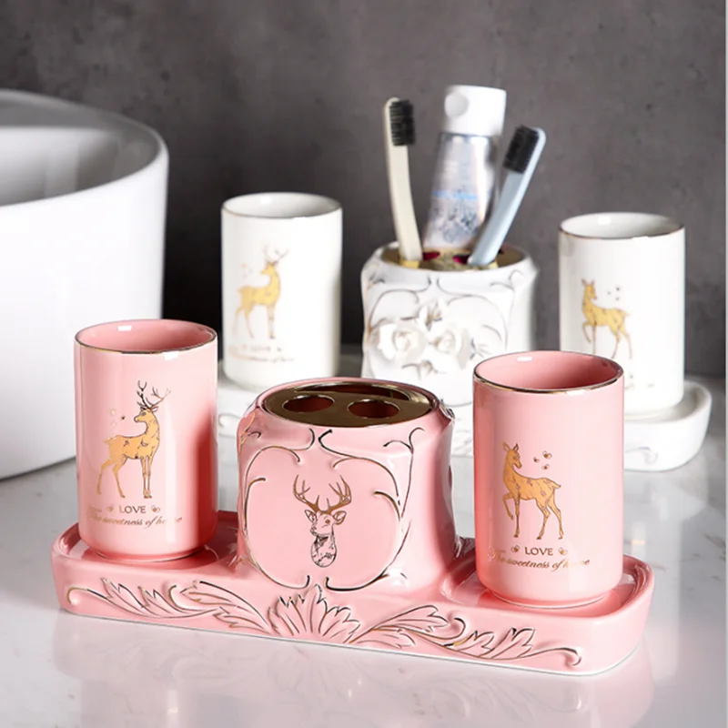 Creative Light Luxury Ceramic Electric Toothbrush Holder Rack Household Bathroom Dressing Table Storage Rack Mouthwash Cup Set
Creative Light Luxury Ceramic Electric Toothbrush Holder Rack Household Bathroom Dressing Table Storage Rack Mouthwash Cup Set