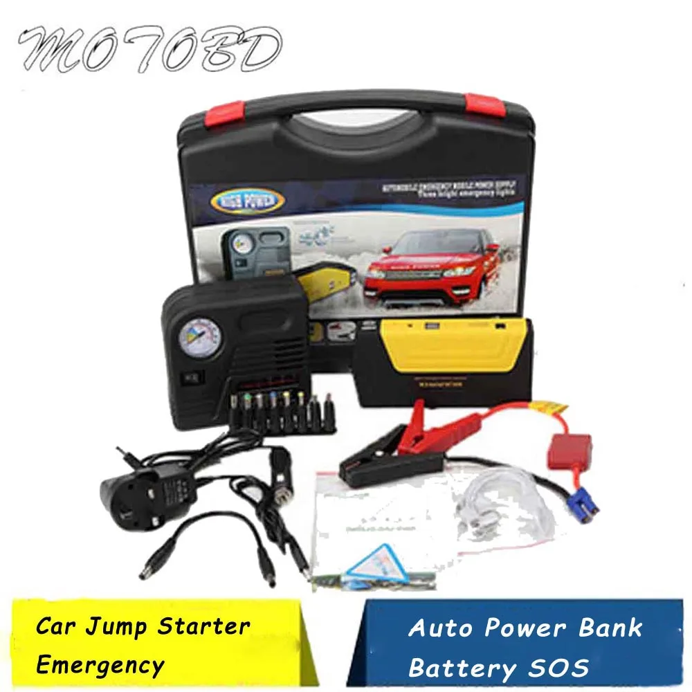 Portable Starter Battery Booster Multifunction Car Jump Starter 12v Laptop Power Bank with Emergency Tools Air Compressor
Portable Starter Battery Booster Multifunction Car Jump Starter 12v Laptop Power Bank with Emergency Tools Air Compressor