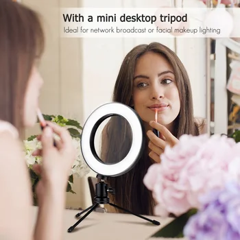 6 Inch Facial Makeup Light Telescopic Stand Mini LED Ring Light Lamp Dimmable 3 Modes USB Powered Tripod Selfie Makeup
6 Inch Facial Makeup Light Telescopic Stand Mini LED Ring Light Lamp Dimmable 3 Modes USB Powered Tripod Selfie Makeup
