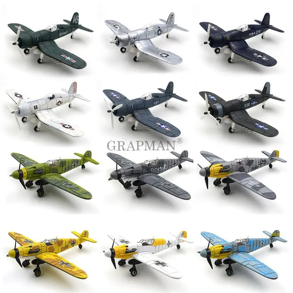1/64 WWII German BF109 UK Hurricane Fighter 4D Assemble Military Airplane Model Arms Building Blocks Toys for Boys | Игрушки и хобби