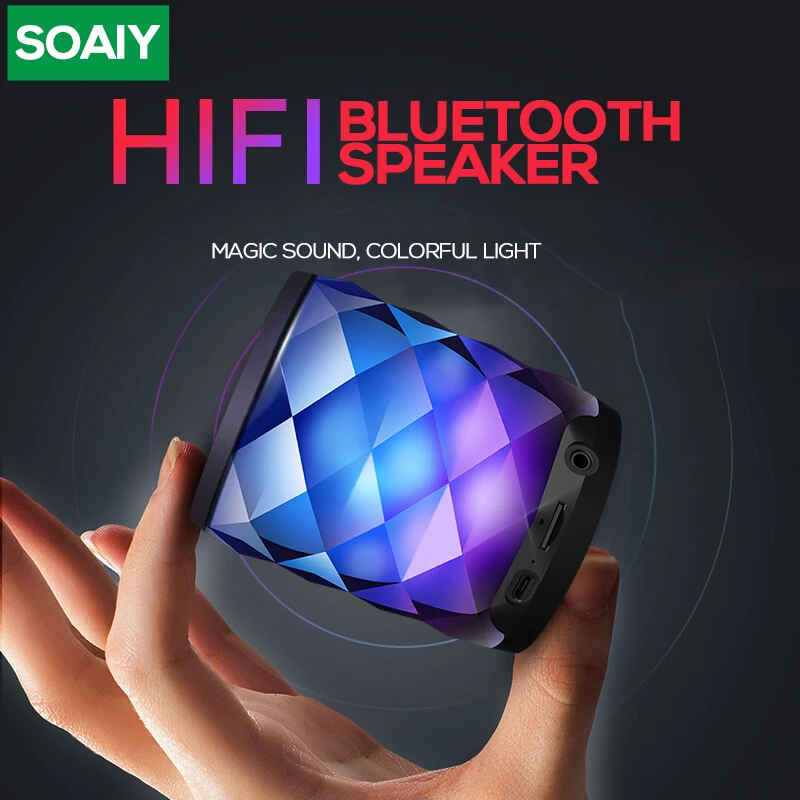 SOAIY S70 Wireless Bluetooth Speaker LED Colorful Indoor Outdoor Mini Stereo Bass Column Support TF Cards Car Desk Bed Subwoofer
SOAIY S70 Wireless Bluetooth Speaker LED Colorful Indoor Outdoor Mini Stereo Bass Column Support TF Cards Car Desk Bed Subwoofer