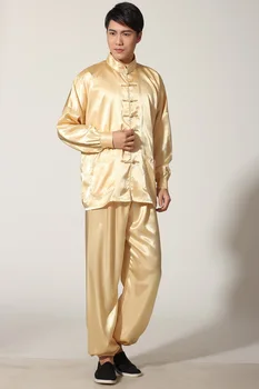 Novelty Gold Men's Satin Pajamas Set Chinese Style Button Pyjamas Suit Soft Sleepwear Shirt&Trousers Nightgown
Novelty Gold Men's Satin Pajamas Set Chinese Style Button Pyjamas Suit Soft Sleepwear Shirt&Trousers Nightgown