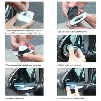 2pcs 360 Degree Adjustment Borderless Car Small Round Mirror Borderless Fan Blind Spot Mirror Wide-angle Lens Rearview Mirror
2pcs 360 Degree Adjustment Borderless Car Small Round Mirror Borderless Fan Blind Spot Mirror Wide-angle Lens Rearview Mirror