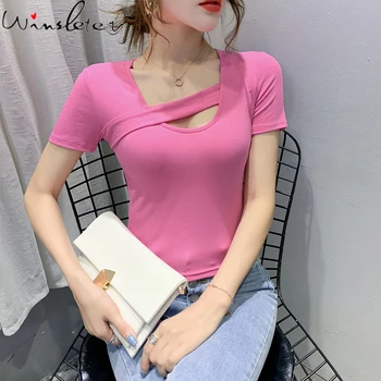 Summer Korean Clothes Fashion Sexy Crop Top Hollow Out Slim T-shirt Women Tops Ropa Mujer Bottoming Shirt All Match Tees T07417
Summer Korean Clothes Fashion Sexy Crop Top Hollow Out Slim T-shirt Women Tops Ropa Mujer Bottoming Shirt All Match Tees T07417