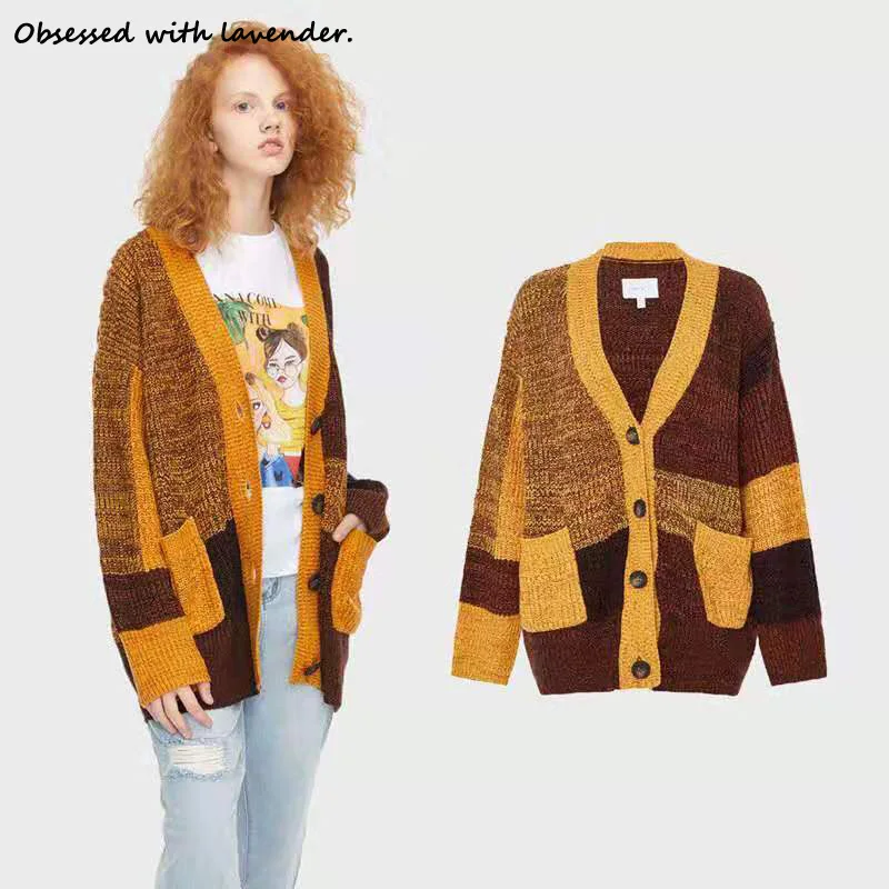 Obsessed with lavender. Autumn and winter new youth women's retro color matching v-neck knitted cardigan jacket
Obsessed with lavender. Autumn and winter new youth women's retro color matching v-neck knitted cardigan jacket