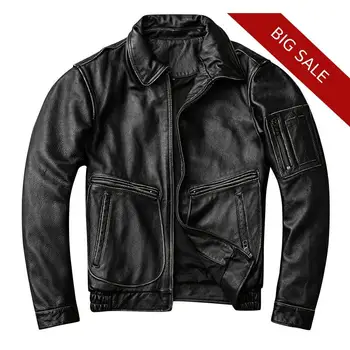 2020 Vintage Black Men Military Pilot Leather Jacket Plus Size 4XL Genuine Cowhide Russian Autumn Slim Fit Aviator Leather Coat
2020 Vintage Black Men Military Pilot Leather Jacket Plus Size 4XL Genuine Cowhide Russian Autumn Slim Fit Aviator Leather Coat