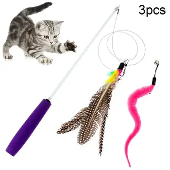 3Pcs Pet Cats Teaser Retractable Wand Feather Worm Bell Replacement Head Play Toy Telescopic rod replacement head Retractable
3Pcs Pet Cats Teaser Retractable Wand Feather Worm Bell Replacement Head Play Toy Telescopic rod replacement head Retractable