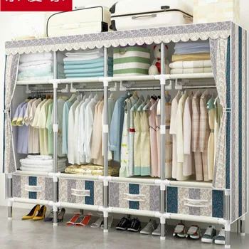 Cloth Wardrobe Simple Cloth Drawer Wild Assembly Storage Wardrobe Steel Thicken Double Storage Rack Hanging Wardrobe
Cloth Wardrobe Simple Cloth Drawer Wild Assembly Storage Wardrobe Steel Thicken Double Storage Rack Hanging Wardrobe