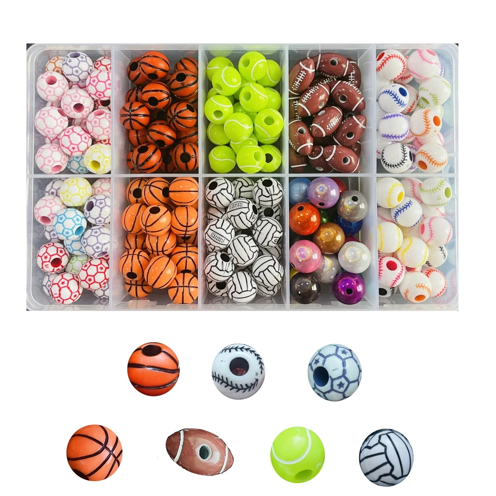 Sports Ball Beads for Jewelry Making Basketball Tennis Volleyball Rugby Football Softball Beads, 12mm Kid DIY Handmade
Sports Ball Beads for Jewelry Making Basketball Tennis Volleyball Rugby Football Softball Beads, 12mm Kid DIY Handmade