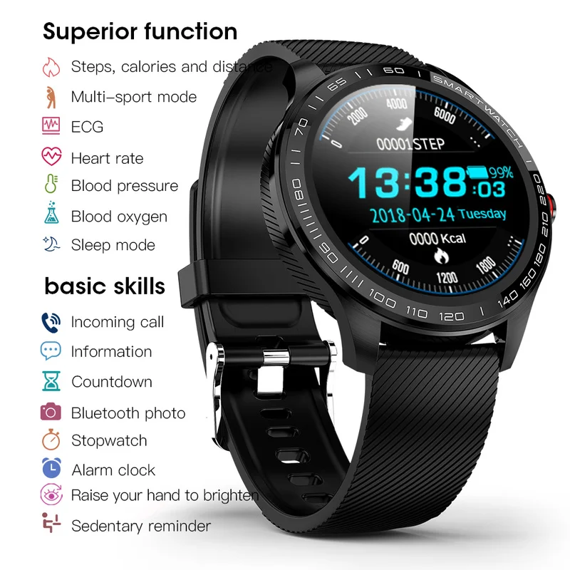 L9Smart Watch IP68 Waterproof Men ECG+PPG Heart Rate Blood Pressure Oxygen Monitor Multi-Function Movement Bluetooth Smartwatch
L9Smart Watch IP68 Waterproof Men ECG+PPG Heart Rate Blood Pressure Oxygen Monitor Multi-Function Movement Bluetooth Smartwatch