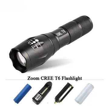 

powerful led Flashlight lanternas zoom cree xm l t6 led flashlight torch waterproof light AAA OR 18650 charge battery zaklamp