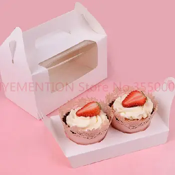 Cupcake Box With Window 2 Holes Cake Muffin Packing Boxes Wedding Birthday Pastry Gift Holder Packaging Supplies handle 100pcs
Cupcake Box With Window 2 Holes Cake Muffin Packing Boxes Wedding Birthday Pastry Gift Holder Packaging Supplies handle 100pcs
