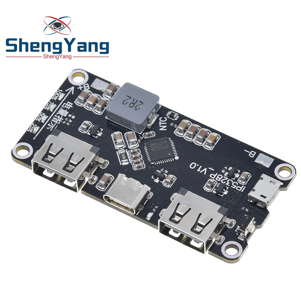 IP5328P Dual USB 18650 Battery Charger treasure Tpye-c 3.7V to 5V 9V 12V Step up Fast Quick Charger Circuit Board QC2.0 QC3.0
IP5328P Dual USB 18650 Battery Charger treasure Tpye-c 3.7V to 5V 9V 12V Step up Fast Quick Charger Circuit Board QC2.0 QC3.0