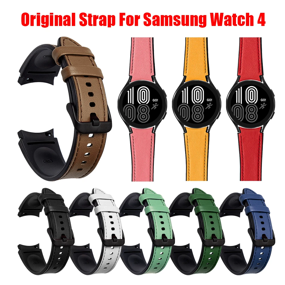 

leather Bands for Samsung Galaxy Watch4 Classic Band 46mm 42mmfor Silicone 20mm Sport Strap 44mm 40mm Replacement Galaxy Watch 4
