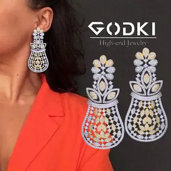 GODKI Luxury African Party Dangle Earring For Women Wedding Cubic Zirconia DUBAI Bridal Earring Jewelry 2020 
GODKI Luxury African Party Dangle Earring For Women Wedding Cubic Zirconia DUBAI Bridal Earring Jewelry 2020