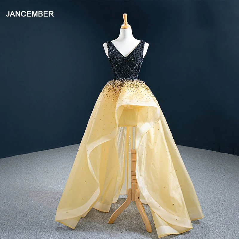 J67141 JANCEMBER Sexy Asymmetrical Evening Dresses 2020 V-Neck Sleeveless Lace Up Back Beading Shining Sequins
J67141 JANCEMBER Sexy Asymmetrical Evening Dresses 2020 V-Neck Sleeveless Lace Up Back Beading Shining Sequins