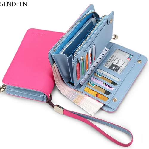 SENDEFN Women's Short Wallets Leather Coin Purse Wristlets Handbags Mobile Phone Bag with Card Holder J8015 
SENDEFN Women's Short Wallets Leather Coin Purse Wristlets Handbags Mobile Phone Bag with Card Holder J8015