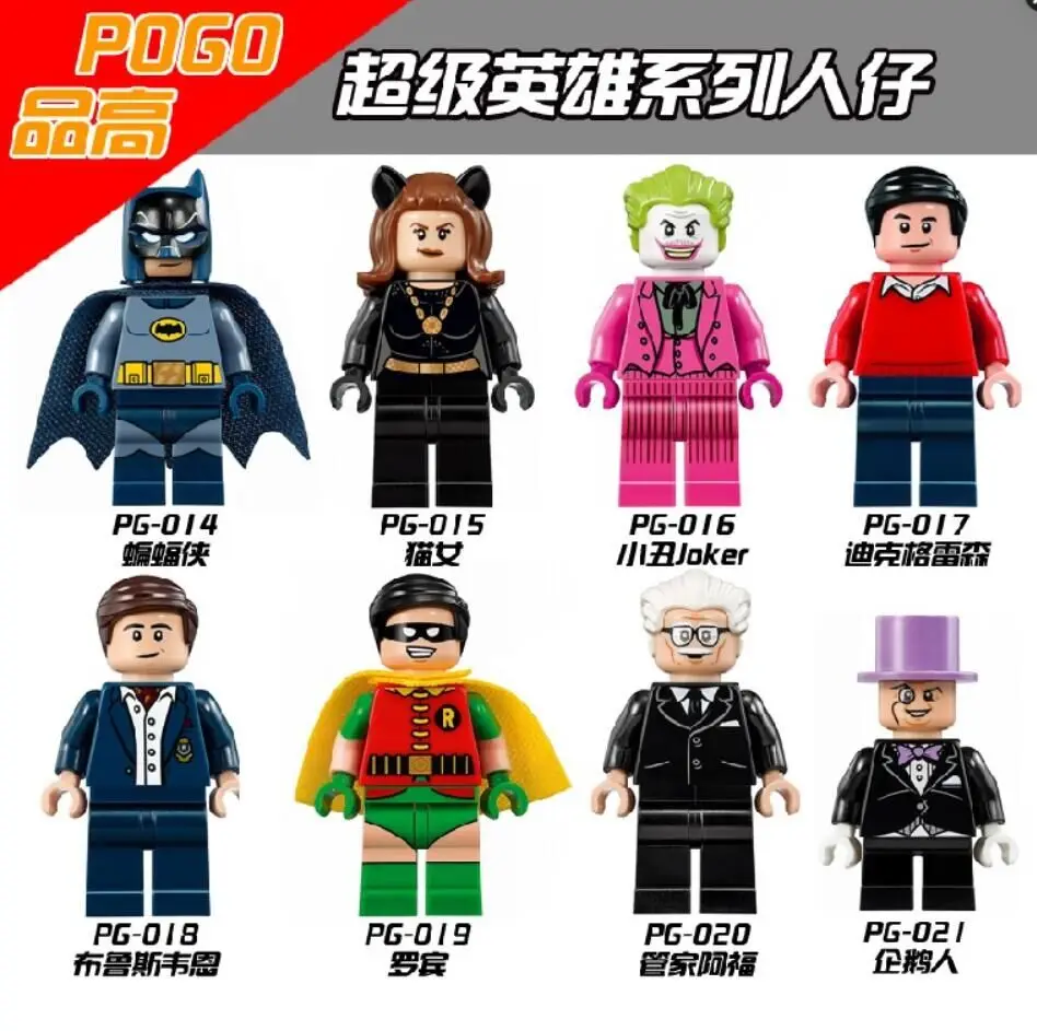 PG8009 Heroes Batman Classic TV Series-Batmancave Robin Alfred Penguin Joker Dick Grayson Wayne Building Blocks Kids Toys
PG8009 Heroes Batman Classic TV Series-Batmancave Robin Alfred Penguin Joker Dick Grayson Wayne Building Blocks Kids Toys