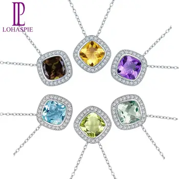 LP 925 Sterling Silver Jewelry Mult color Stone Pendants for Women Natural Gemstone Amethyst Blue Topaz Citrine Necklaces
LP 925 Sterling Silver Jewelry Mult color Stone Pendants for Women Natural Gemstone Amethyst Blue Topaz Citrine Necklaces