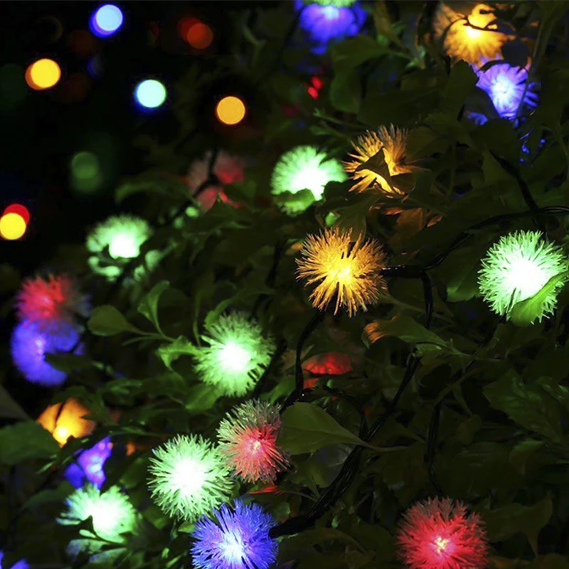 12M LED Bulb Solar Powered String Lights Colourful Fairy Lights Waterproof Outdoor Garden Dandelion Ball Garland Holiday Decor
12M LED Bulb Solar Powered String Lights Colourful Fairy Lights Waterproof Outdoor Garden Dandelion Ball Garland Holiday Decor