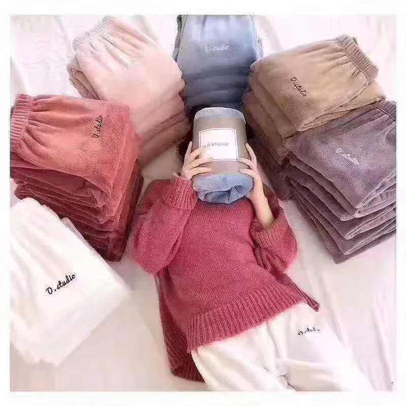Warm Pants Autumn and Winter Home Beam Foot Lantern Pants flannel Loose Soft Large Size Casual Pants Female Sleeping Pajamas
Warm Pants Autumn and Winter Home Beam Foot Lantern Pants flannel Loose Soft Large Size Casual Pants Female Sleeping Pajamas