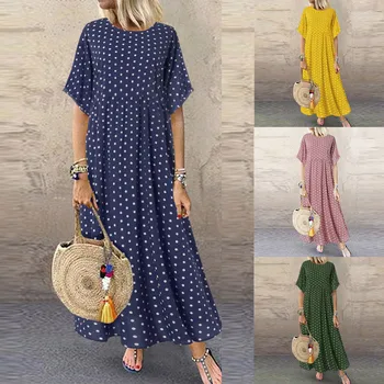 Summer Dresses Women Plus Size Clothes Fashion O-Neck Short Sleeve Dot Peinted Casual Dress Vestidos Dot Print Loose Dress #C2
Summer Dresses Women Plus Size Clothes Fashion O-Neck Short Sleeve Dot Peinted Casual Dress Vestidos Dot Print Loose Dress #C2