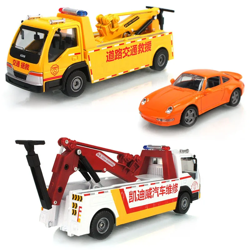 Cadeve 1: 50 Road Traffic Wreckers Trailer Alloy Sound And Light Model 625032 Gift Box
