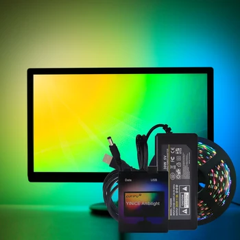 easy DIY Ambilight RGB LED Strip light 5050 HDTV TV Raspberry Pi Desktop PC Screen light ws2812b Tape 1M ~ 5M kit NO soldering
easy DIY Ambilight RGB LED Strip light 5050 HDTV TV Raspberry Pi Desktop PC Screen light ws2812b Tape 1M ~ 5M kit NO soldering