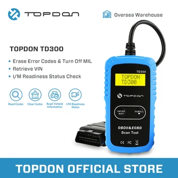 TOPDON OBD2 Scanner TD300 Read Erase DTCs Code Readers I/M Readiness Status Monitoring Vehicle Info Retrieving Diagnostic Tool
TOPDON OBD2 Scanner TD300 Read Erase DTCs Code Readers I/M Readiness Status Monitoring Vehicle Info Retrieving Diagnostic Tool