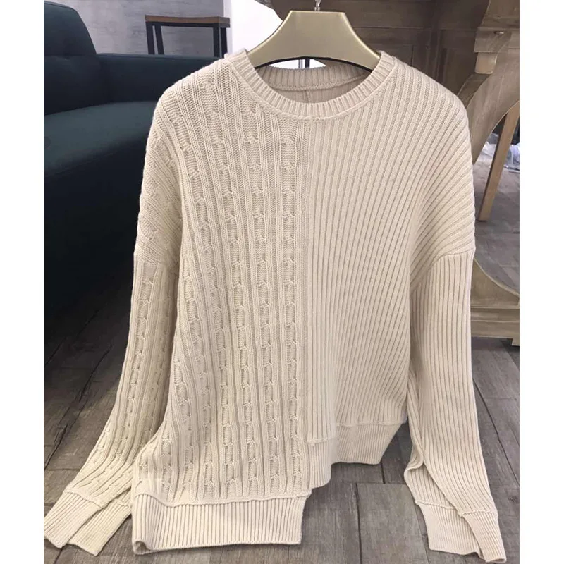 PRE-SALE Cashmere Sweater Women's Autumn And Winter Crew Neck Stripes Irregular Solid Color Loose And Plus-sized Cashmere Wool W
PRE-SALE Cashmere Sweater Women's Autumn And Winter Crew Neck Stripes Irregular Solid Color Loose And Plus-sized Cashmere Wool W