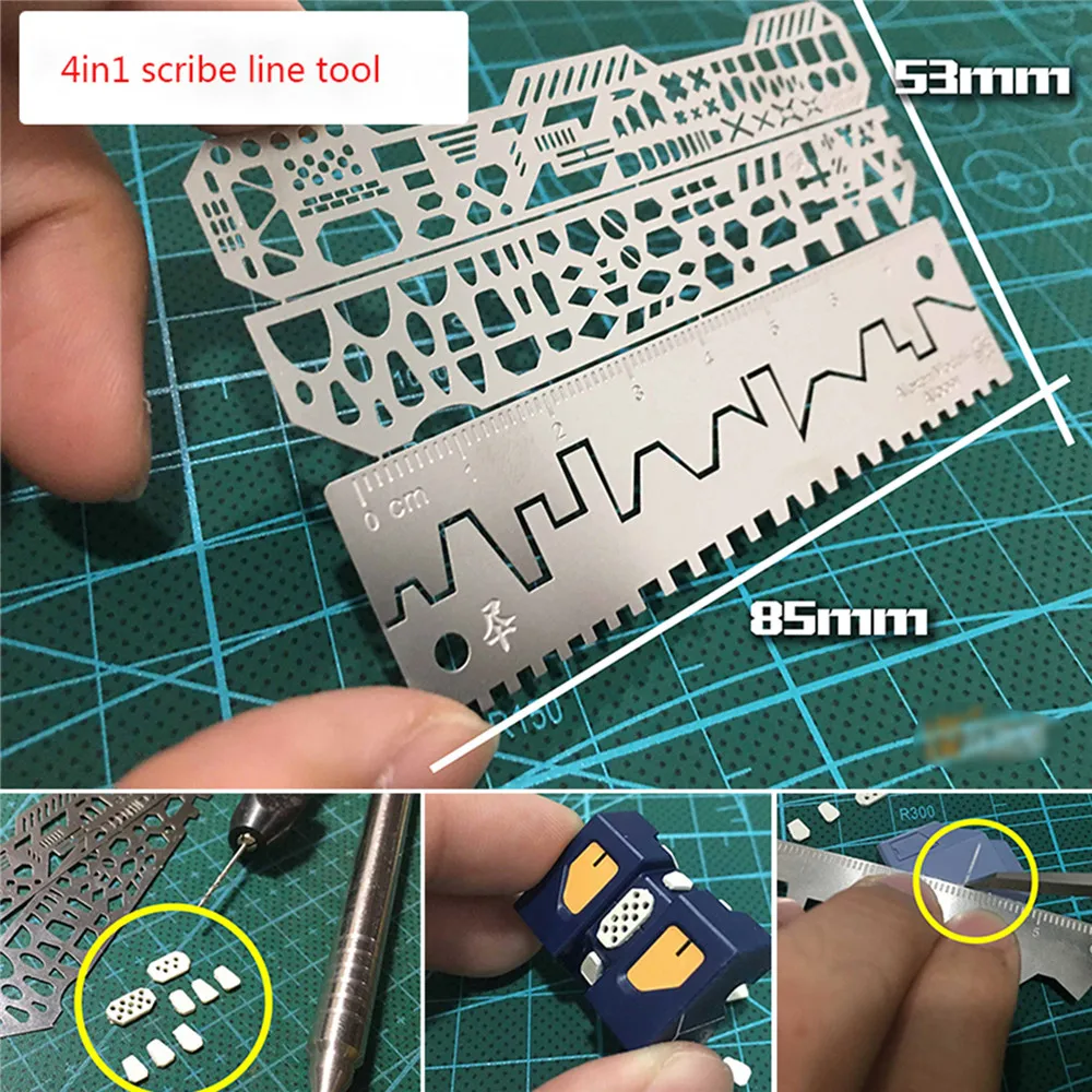 4pcs Drill Scribe Line Templates Ruler Details Craft Tool AJ0091 Alexen Model For Gundam
4pcs Drill Scribe Line Templates Ruler Details Craft Tool AJ0091 Alexen Model For Gundam
