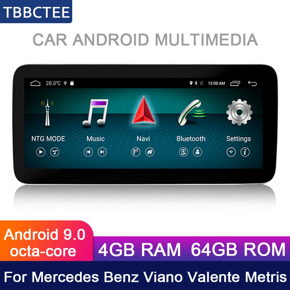 Автомобильный радиоприемник экран 10 25 дюйма 4 Гб 64 ГБ Android для Mercedes Benz MB Viano Valente Metris