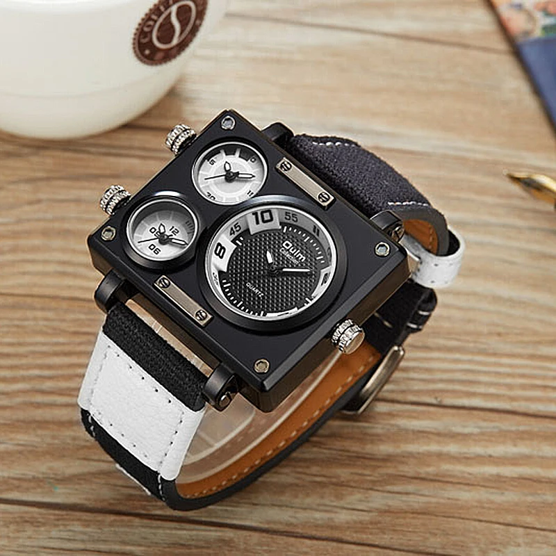 Часы OULM в стиле милитари мужские Роскошные Кварцевые наручные часы модные Прямая