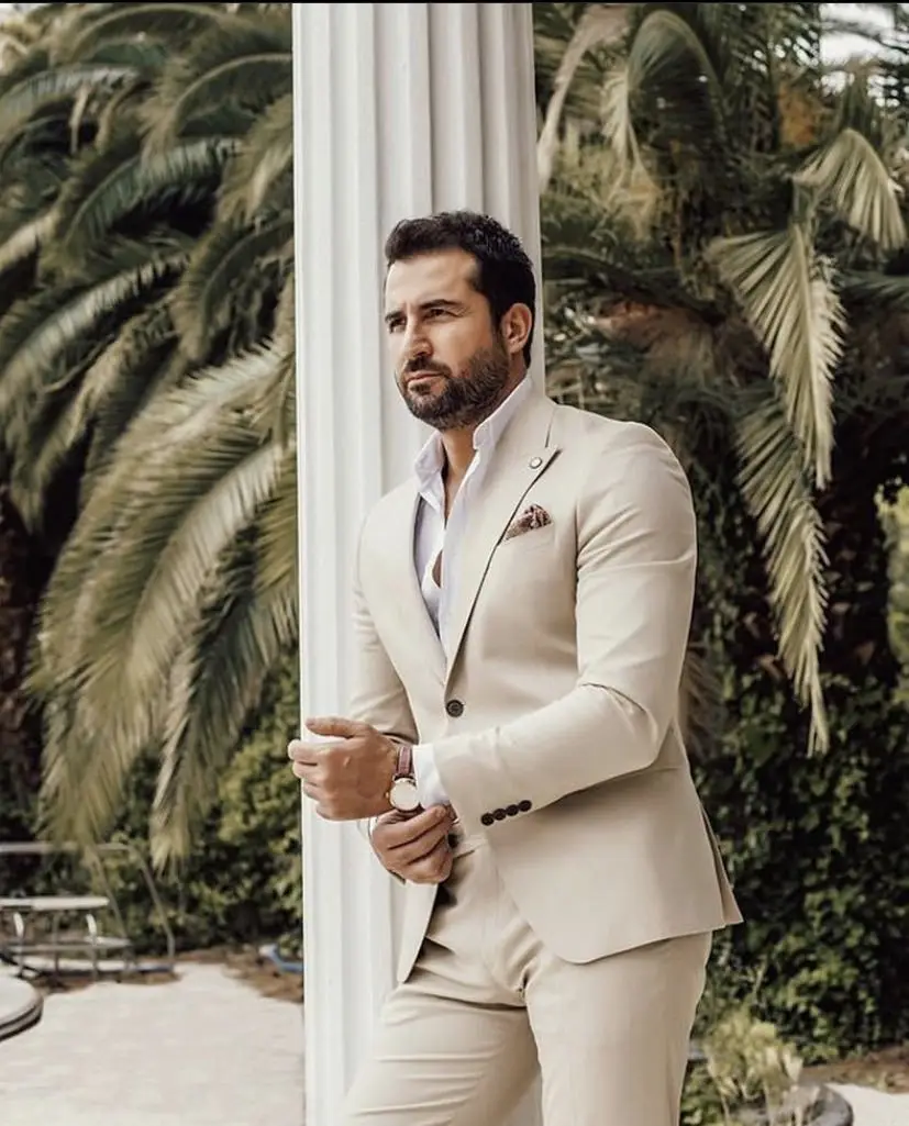 2021 Fashion Beige Peaked Lapel Casual Wedding Tuxedos Groom Men Suits Groomsmen Formal Suits (Jacket+Pants) Costume Homme Terno
2021 Fashion Beige Peaked Lapel Casual Wedding Tuxedos Groom Men Suits Groomsmen Formal Suits (Jacket+Pants) Costume Homme Terno