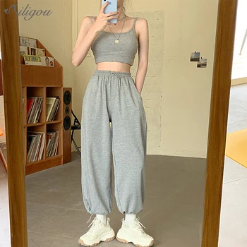 Ailigou Women'S Streetwear Loose Jogging Pants Sweatpants Gray High Waist Comfortable Simple Basic Casual Fashion Trousers
Ailigou Women'S Streetwear Loose Jogging Pants Sweatpants Gray High Waist Comfortable Simple Basic Casual Fashion Trousers