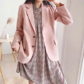 New Loose Chic Blazer For Women English Style Single Breasted Business Suits Uniform Plus Size Autumn Pink & Whit Coats
New Loose Chic Blazer For Women English Style Single Breasted Business Suits Uniform Plus Size Autumn Pink & Whit Coats