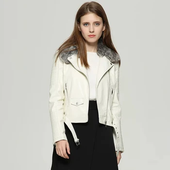 Women's Winter Leather Jacket PU Fax Fur Collar Velvet Warm Long Sleeve Female Short Jacket 2019 Autumn Casual Ladies Coats
Women's Winter Leather Jacket PU Fax Fur Collar Velvet Warm Long Sleeve Female Short Jacket 2019 Autumn Casual Ladies Coats