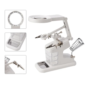 nifying Glass Soldering Iron With Led Light Storage Box 3X 4.5X 25X Helping Hand Rework Station Repair Welding Tools Solder 
nifying Glass Soldering Iron With Led Light Storage Box 3X 4.5X 25X Helping Hand Rework Station Repair Welding Tools Solder