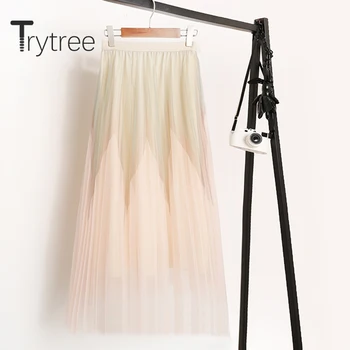 Trytree 2020 Summer Woman Casual Skirt Elastic Waist Mesh Patchwork Fashion Elegant A-line Temperament All-Purpose Style Skirt
Trytree 2020 Summer Woman Casual Skirt Elastic Waist Mesh Patchwork Fashion Elegant A-line Temperament All-Purpose Style Skirt