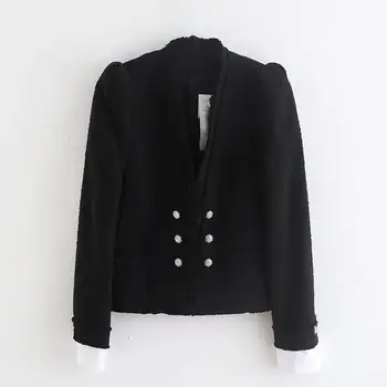 2019 Fall Winter Women Long Sleeve Tweed Jacket Pockets Black V Neck Short Tweed Coat Solid Outwear Female Jacket Tops
2019 Fall Winter Women Long Sleeve Tweed Jacket Pockets Black V Neck Short Tweed Coat Solid Outwear Female Jacket Tops