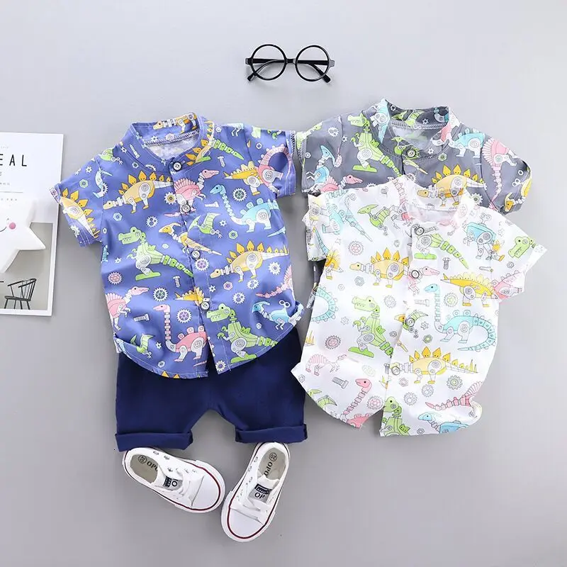 Baby boys clothes sets summer kids cotton fashion shirts+shorts 2pcs wedding clothing for bebe toddler tracksuits 2 3 4Y | Детская