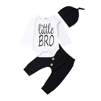 3PCS Newborn Baby Boy Clothes Set Long Sleeve Little Bro Bodysuit Button Pants Spring Warm Toddler Infant Kids Outfit Suit 0-18M
3PCS Newborn Baby Boy Clothes Set Long Sleeve Little Bro Bodysuit Button Pants Spring Warm Toddler Infant Kids Outfit Suit 0-18M