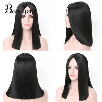 Benegem Black Synthetic Women Wig 16 inch 40 cm Medium Shoulder Length Middle Part Straight Cosplay Costume Wig Heat Resistant
Benegem Black Synthetic Women Wig 16 inch 40 cm Medium Shoulder Length Middle Part Straight Cosplay Costume Wig Heat Resistant