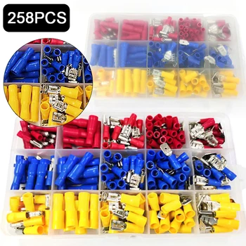 258pcs Eletrical Cable Terminal Connecting Tool Assorted Electrical Ring Spade Crimp Terminal Wire Connector With Plastic Box
258pcs Eletrical Cable Terminal Connecting Tool Assorted Electrical Ring Spade Crimp Terminal Wire Connector With Plastic Box