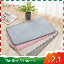 

Toilet Bath Mat Coral Fleece Carpet Water Absorption Nonslip Memory Foam Absorbent Washable Rug Toilet Floor bathroom Rug Pad