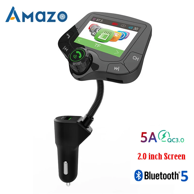 2.0" LCD Screen Bluetooth 5.0 Car FM Transmitter Wireless Audio MP3 Player Handsfree Car Kit QC 3.0 Dual USB Port Car Charger
2.0" LCD Screen Bluetooth 5.0 Car FM Transmitter Wireless Audio MP3 Player Handsfree Car Kit QC 3.0 Dual USB Port Car Charger