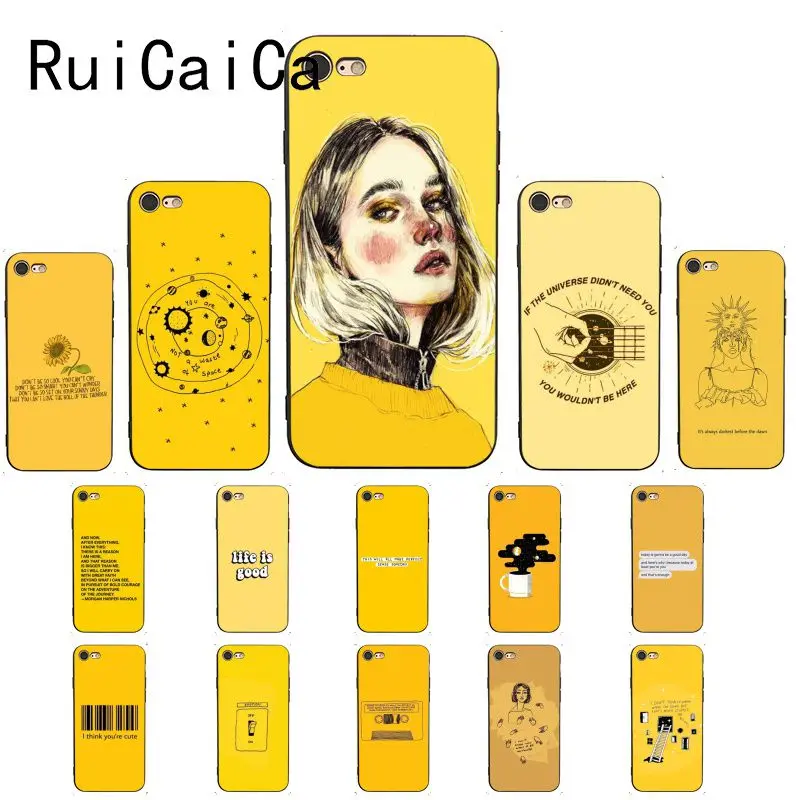 Ruicaica желтый подсолнух текст лицо гитара планета чехол для телефона iPhone X XS MAX 6 6S 7