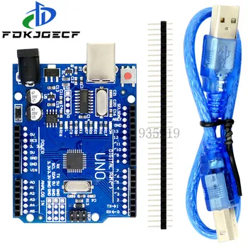 

UNO R3 Development Board ATmega328P Chip 16Mhz CH340 CH340G For Arduino UNO R3 With Straight Pin Header With USB Cable